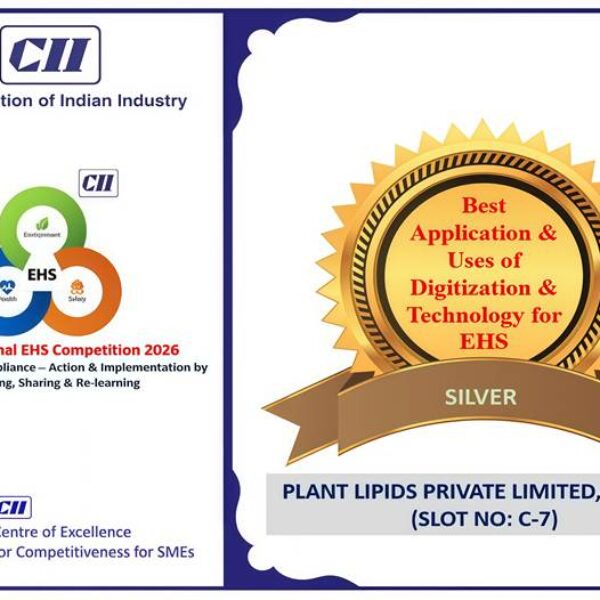 Plant Lipids Wins Silver at the 7th CII National EHS Competition 2026